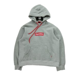 Sweat a capuche homme manches longues gris Supreme Motif chine Col Rond