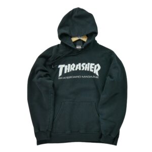 Sweat a capuche homme manches longues noir Thrasher Motif imprime Col Rond