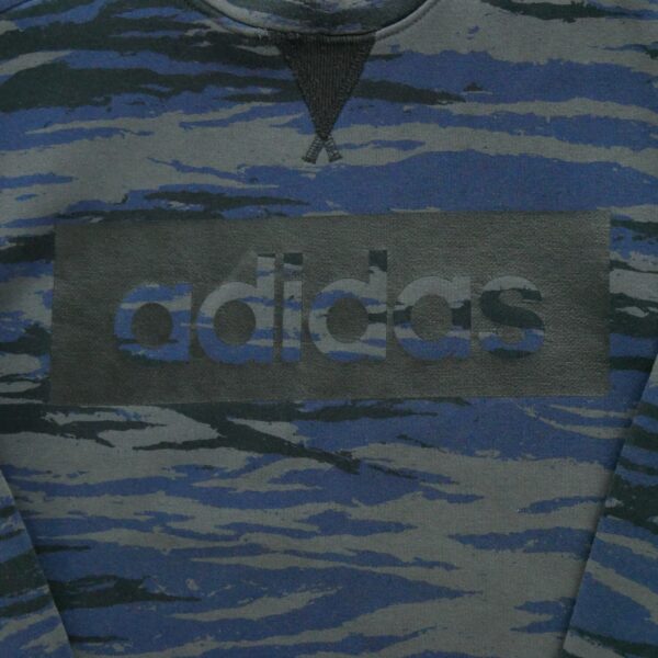 Sweat homme manches longues marine Adidas Motif a motifs Col Rond