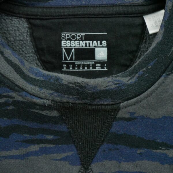 Sweat homme manches longues marine Adidas Motif a motifs Col Rond