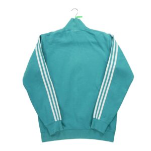 Sweat homme manches longues turquoise Adidas Col Montant