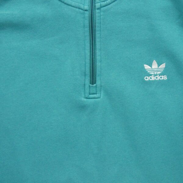 Sweat homme manches longues turquoise Adidas Col Montant
