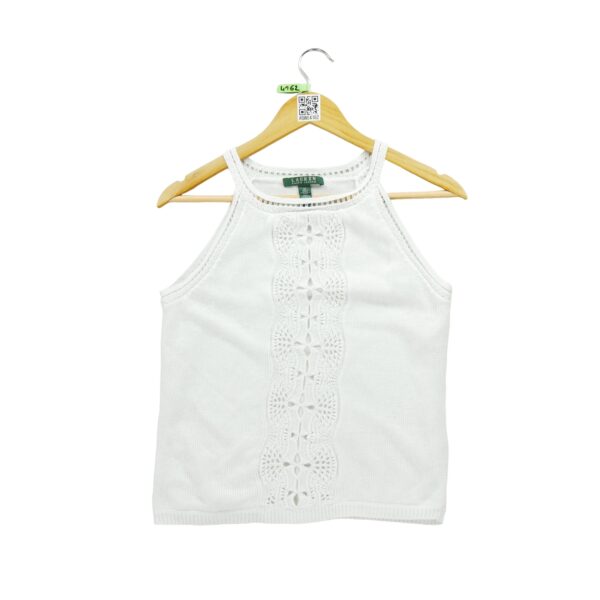 T shirt manches courtes femme blanc Polo Ralph Lauren Col Rond