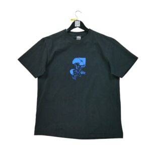 T shirt manches courtes homme noir Stussy Motif imprime Col Rond