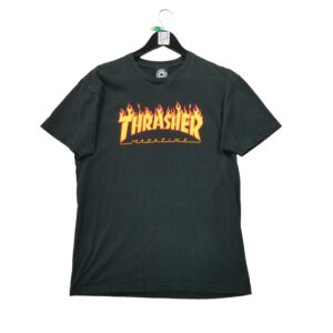 T shirt manches courtes homme noir Thrasher Motif imprime Col Rond