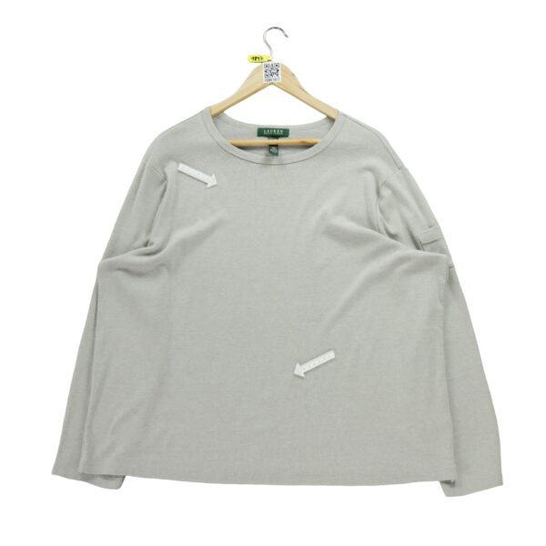 T shirt manches longues femme gris Polo Ralph Lauren Col Rond