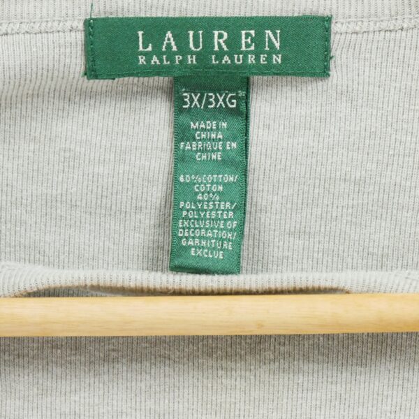 T shirt manches longues femme gris Polo Ralph Lauren Col Rond