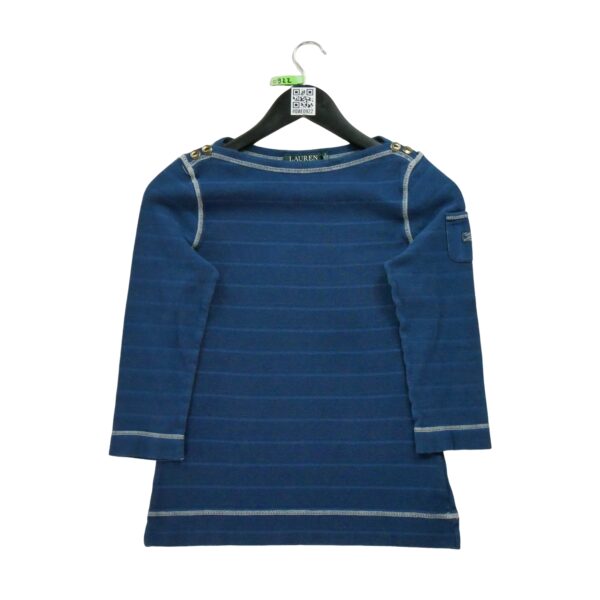 T shirt manches longues femme marine Polo Ralph Lauren Motif a rayures Col Rond