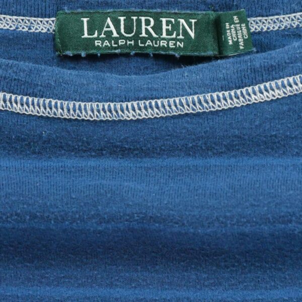 T shirt manches longues femme marine Polo Ralph Lauren Motif a rayures Col Rond