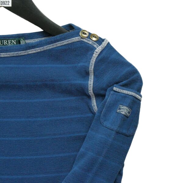 T shirt manches longues femme marine Polo Ralph Lauren Motif a rayures Col Rond