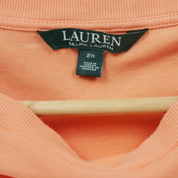T shirt manches longues femme orange Polo Ralph Lauren Col Rond