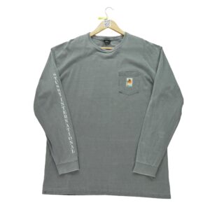 T shirt manches longues homme gris Stussy Col Rond