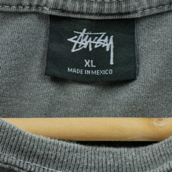 T shirt manches longues homme gris Stussy Col Rond
