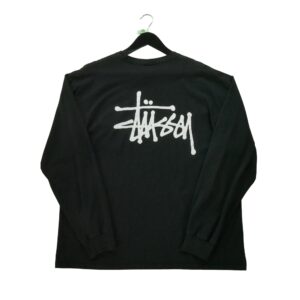 T shirt manches longues homme noir Stussy Col Rond