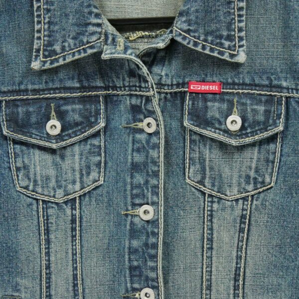 Veste en jean femme manches longues bleu Diesel Motif en jeans Col Harrington
