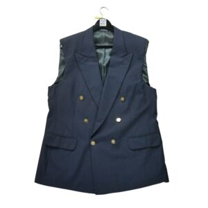 Blazer femme sans manches marine Burberry Col Revert