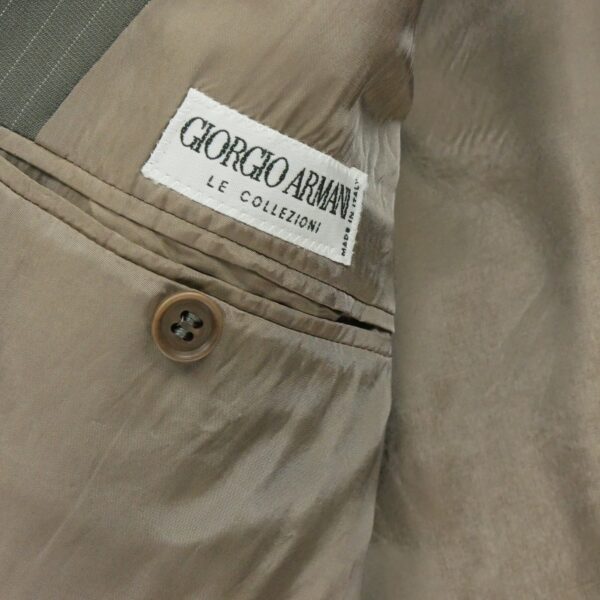 Blazer homme manches longues marron Armani Motif a rayures Col Revert