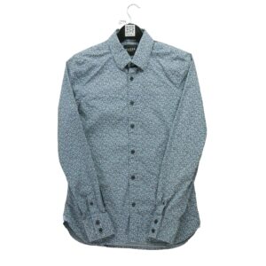 Chemise classiques homme manches longues bleu clair Guess Motif a motifs