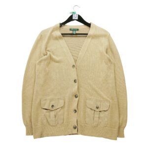 Gilet femme manches longues beige Lauren Ralph Lauren Col Chale