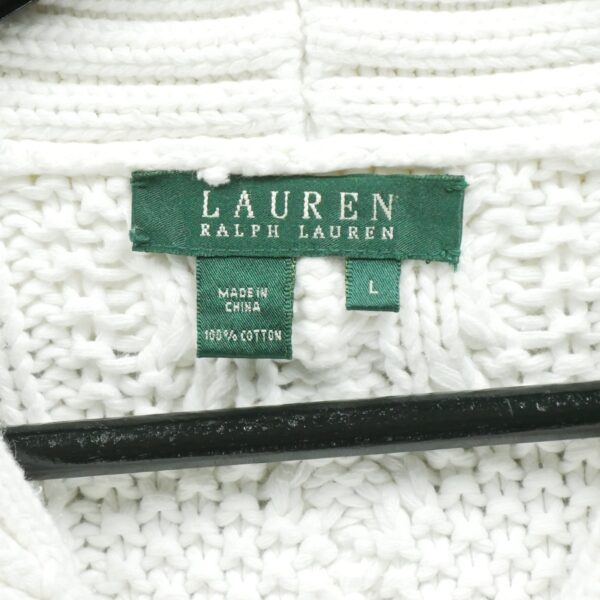 Gilet femme manches longues blanc Lauren Ralph Lauren Col Chale