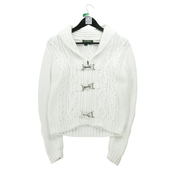 Gilet femme manches longues blanc Lauren Ralph Lauren Col Chale