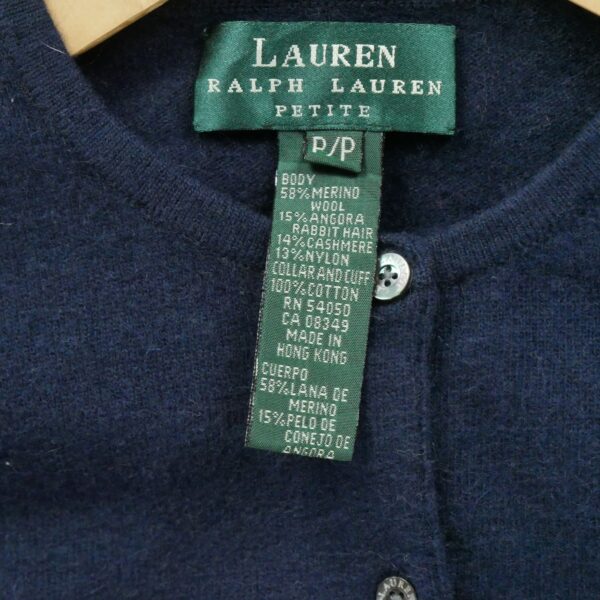 Gilet femme manches longues marine Lauren Ralph Lauren Col Rond
