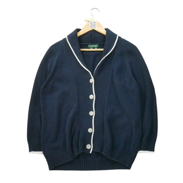 Gilet femme manches longues marine Ralph Lauren Col Chale