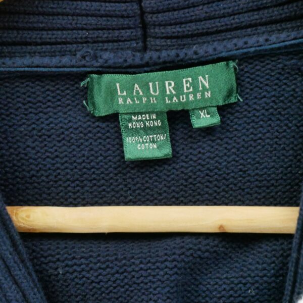 Gilet femme manches longues marine Ralph Lauren Col Chale