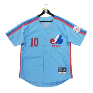 Maillot manches courtes homme bleu clair Majestic