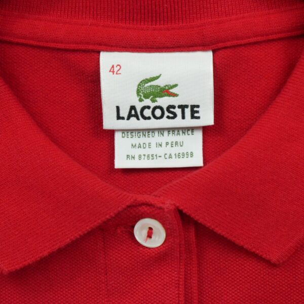 Polo manches courtes femme rouge Lacoste Col Polo
