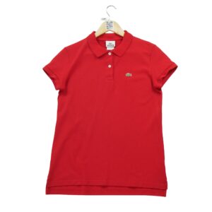 Polo manches courtes femme rouge Lacoste Col Polo