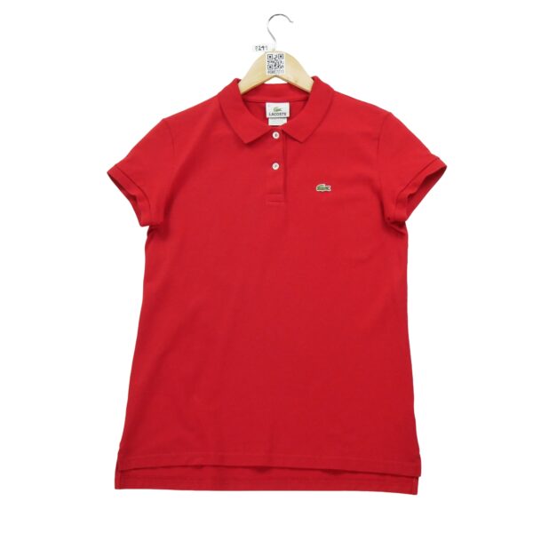 Polo manches courtes femme rouge Lacoste Col Polo