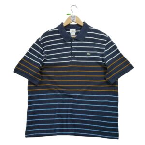 Polo manches courtes homme marine Lacoste Motif a rayures Col Polo