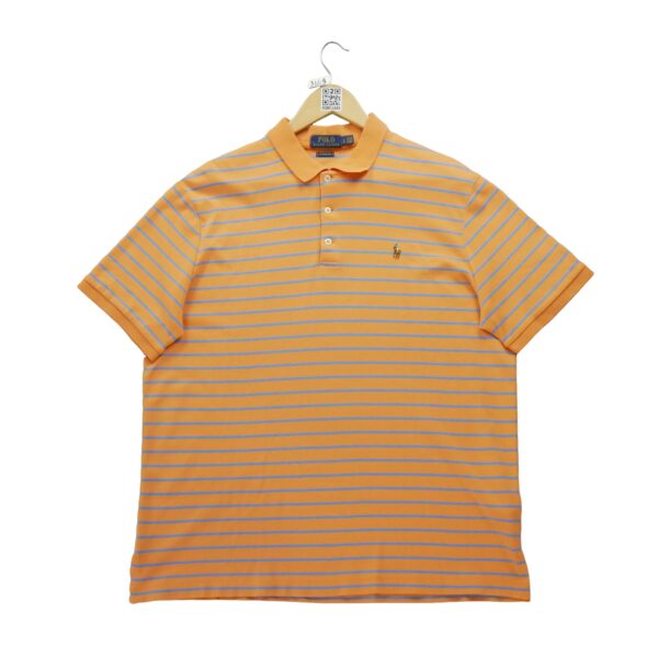 Polo manches courtes homme orange Polo Ralph Lauren Motif a rayures Col Polo