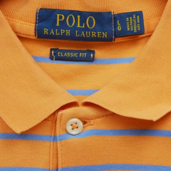 Polo manches courtes homme orange Polo Ralph Lauren Motif a rayures Col Polo