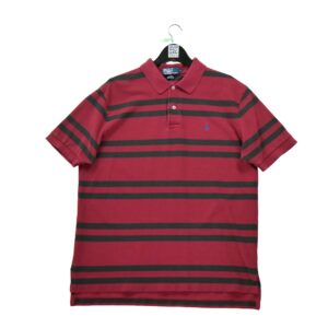 Polo manches courtes homme rouge Polo Ralph Lauren Motif a rayures Col Polo