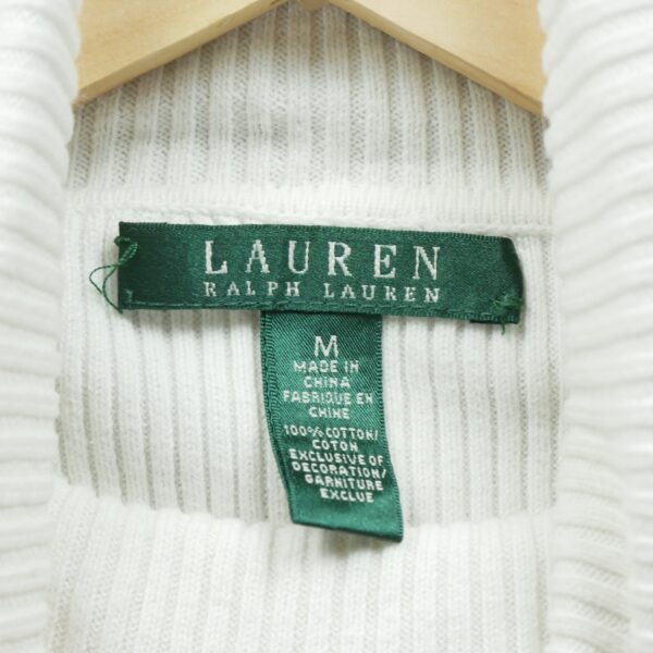 Pull femme manches longues blanc Lauren Ralph Lauren Col Roule