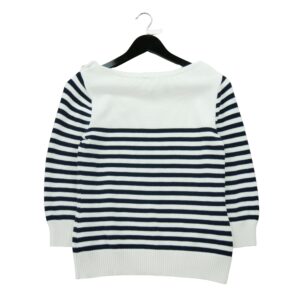 Pull femme manches longues blanc Lauren Ralph Lauren Motif a rayures Col Rond