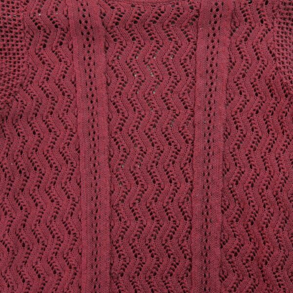 Pull femme manches longues bordeaux Vintage Col Rond