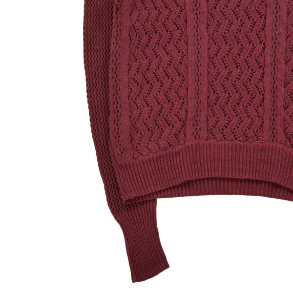 Pull femme manches longues bordeaux Vintage Col Rond