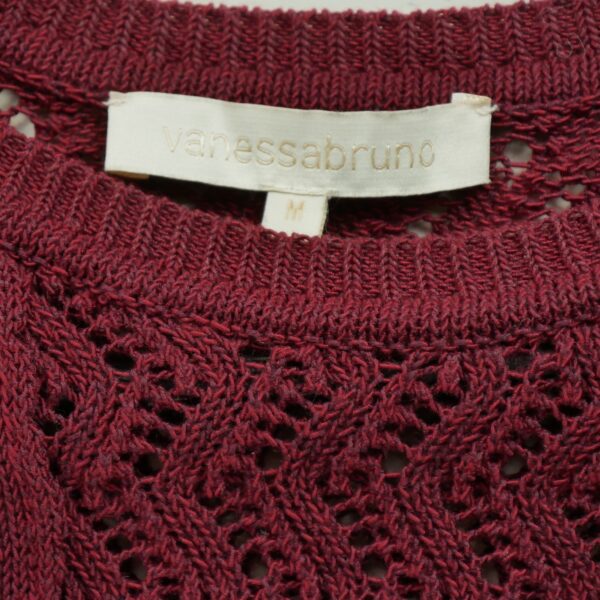 Pull femme manches longues bordeaux Vintage Col Rond