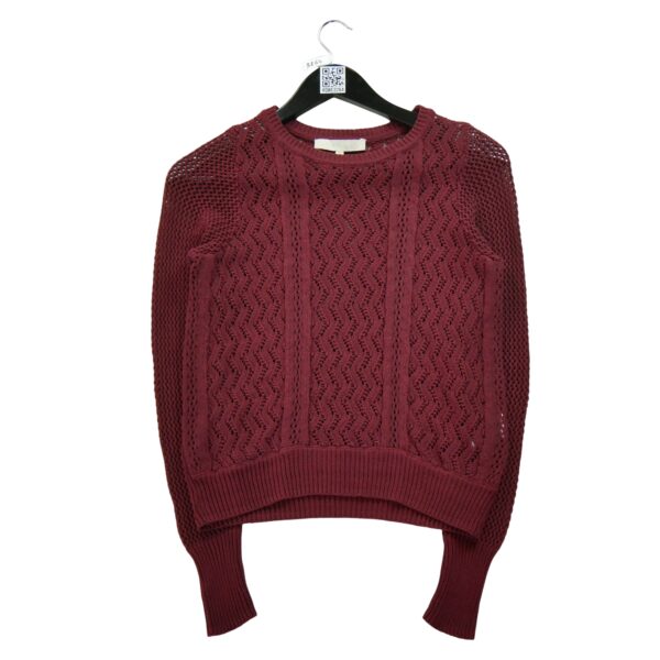 Pull femme manches longues bordeaux Vintage Col Rond