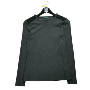 Pull femme manches longues gris Ralph Lauren Col Rond