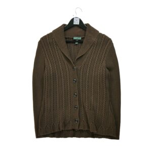 Pull femme manches longues marron Lauren Ralph Lauren Col Revert