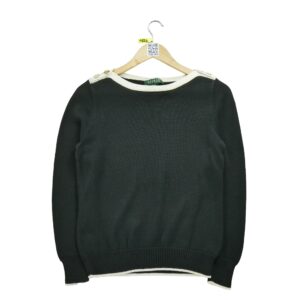 Pull femme manches longues noir Lauren Ralph Lauren Col Rond