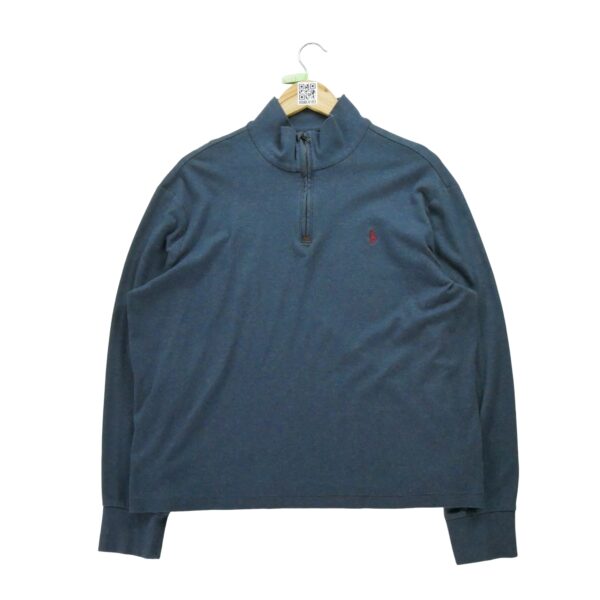 Pull homme manches longues marine Polo Ralph Lauren Col Montant