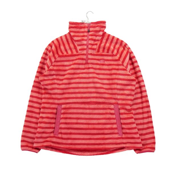 Pull polaires femme manches longues rouge The North Face Motif a rayures Col Montant