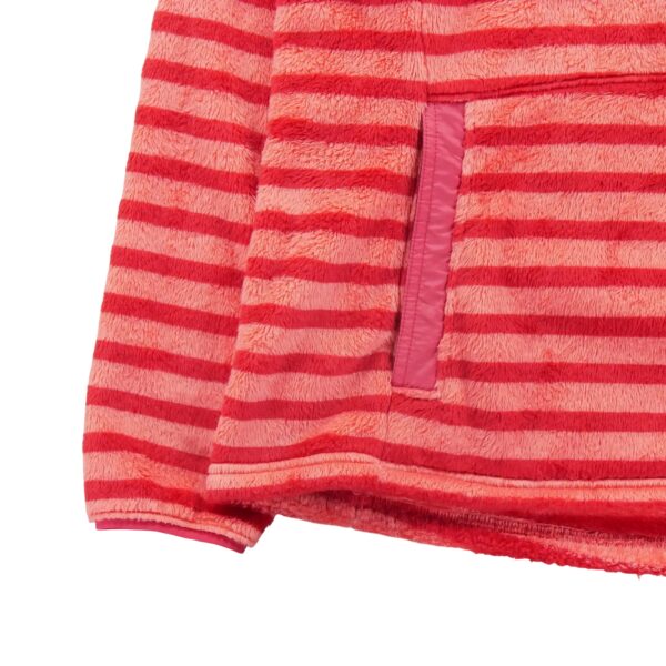 Pull polaires femme manches longues rouge The North Face Motif a rayures Col Montant