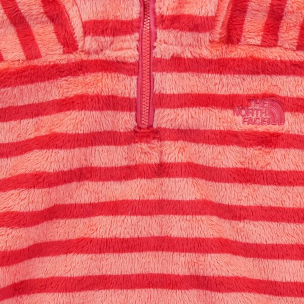 Pull polaires femme manches longues rouge The North Face Motif a rayures Col Montant