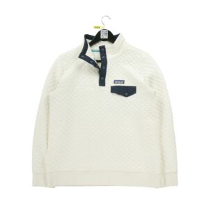 Pull polaires homme manches longues blanc Patagonia Col Montant